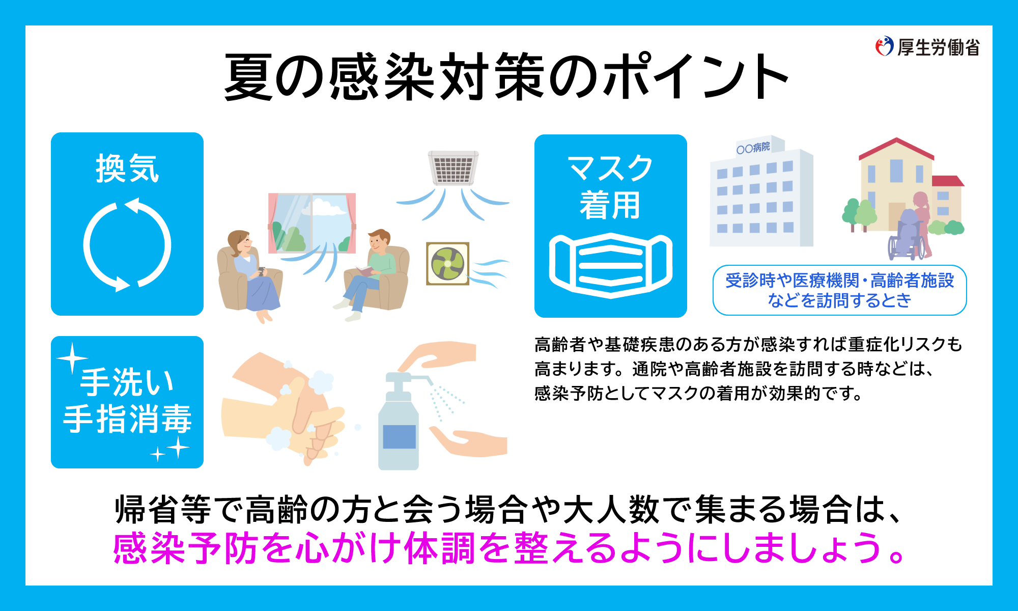 夏の感染対策のポイント