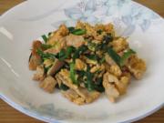 肉入りにら玉の写真