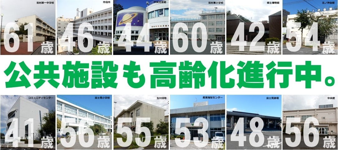 公共施設の老朽化を伝える画像